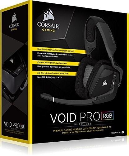 Corsair VOID PRO RGB Wireless Premium Gaming Headset with Dolby® Headphone 7.1 — Carbon / White (AP)