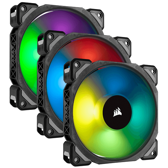 ML120 PRO RGB LED 120MM PWM Premium Magnetic Levitation Fan 3 Fan Pack with Lighting Node PRO # CO-9050076-WW