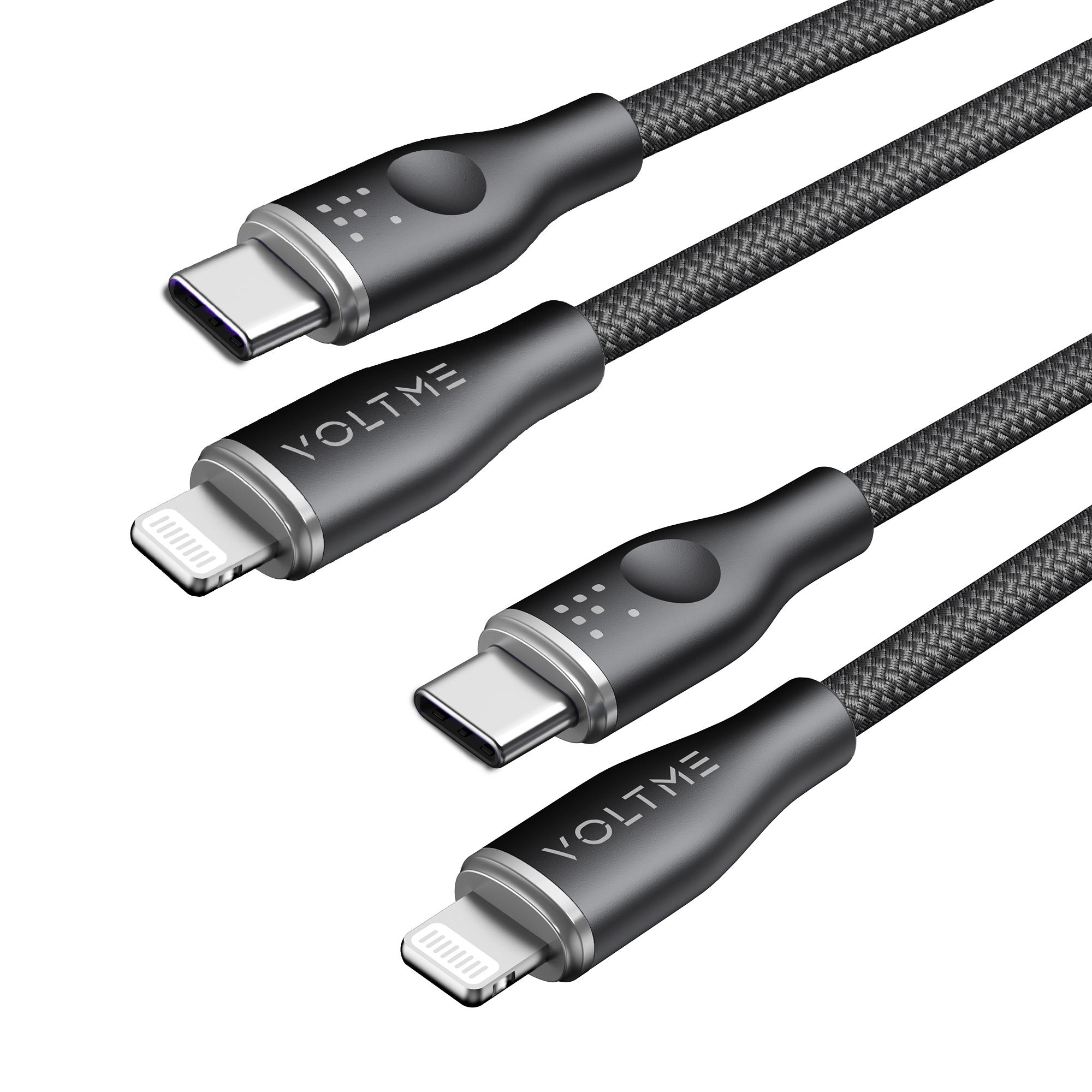 Voltme MOSS C2L 1.2M 3A Black Fast Charging Cable